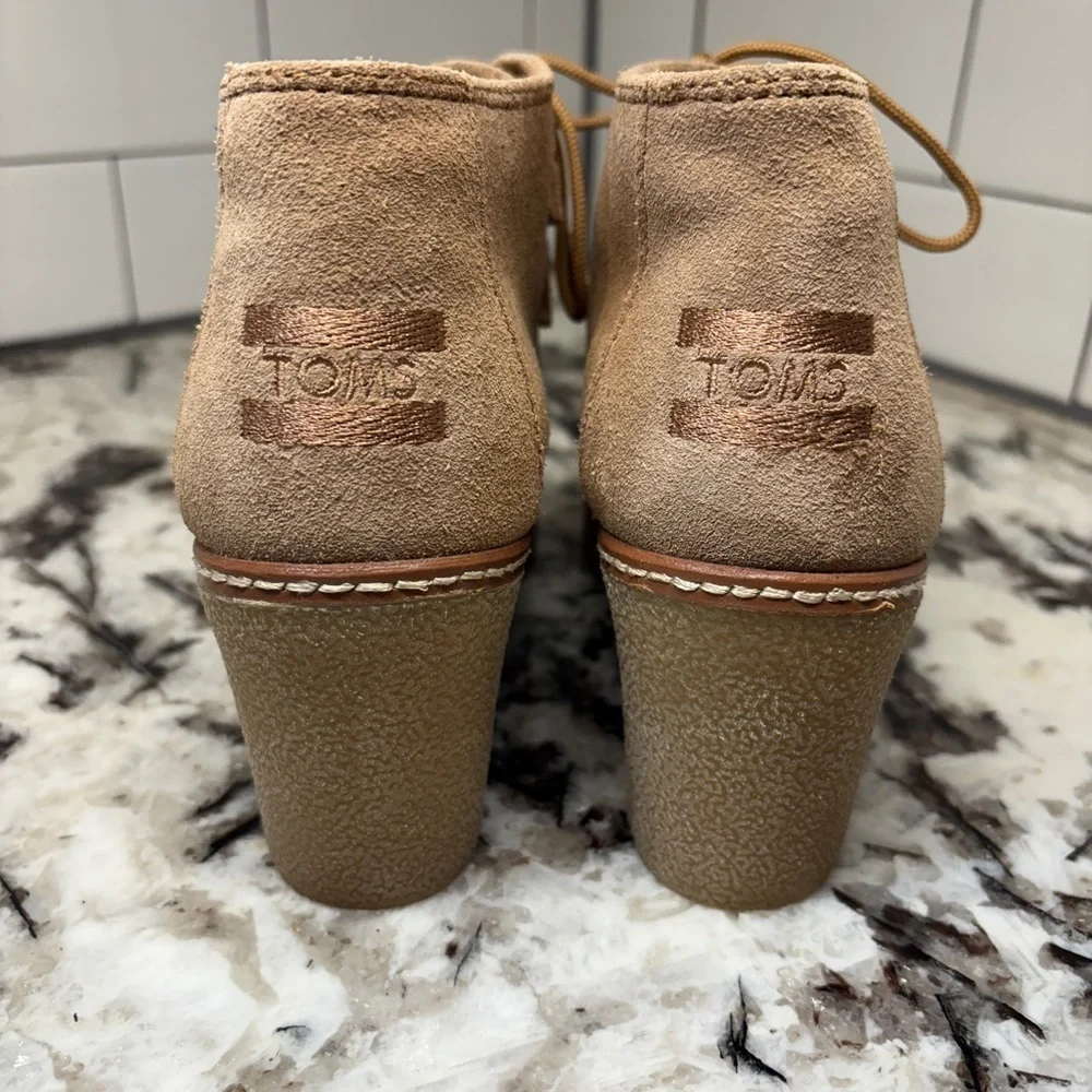 Toms Desert Wedge Toffee Suede Bootie